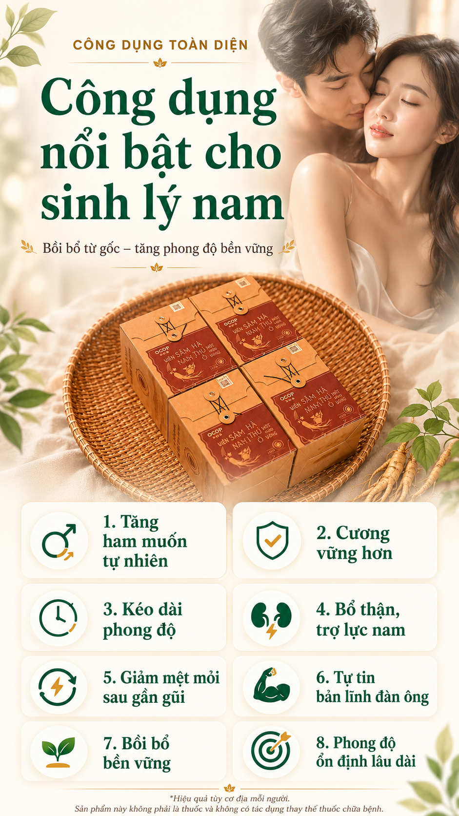 Công dụng nổi bật cho sinh lý nam